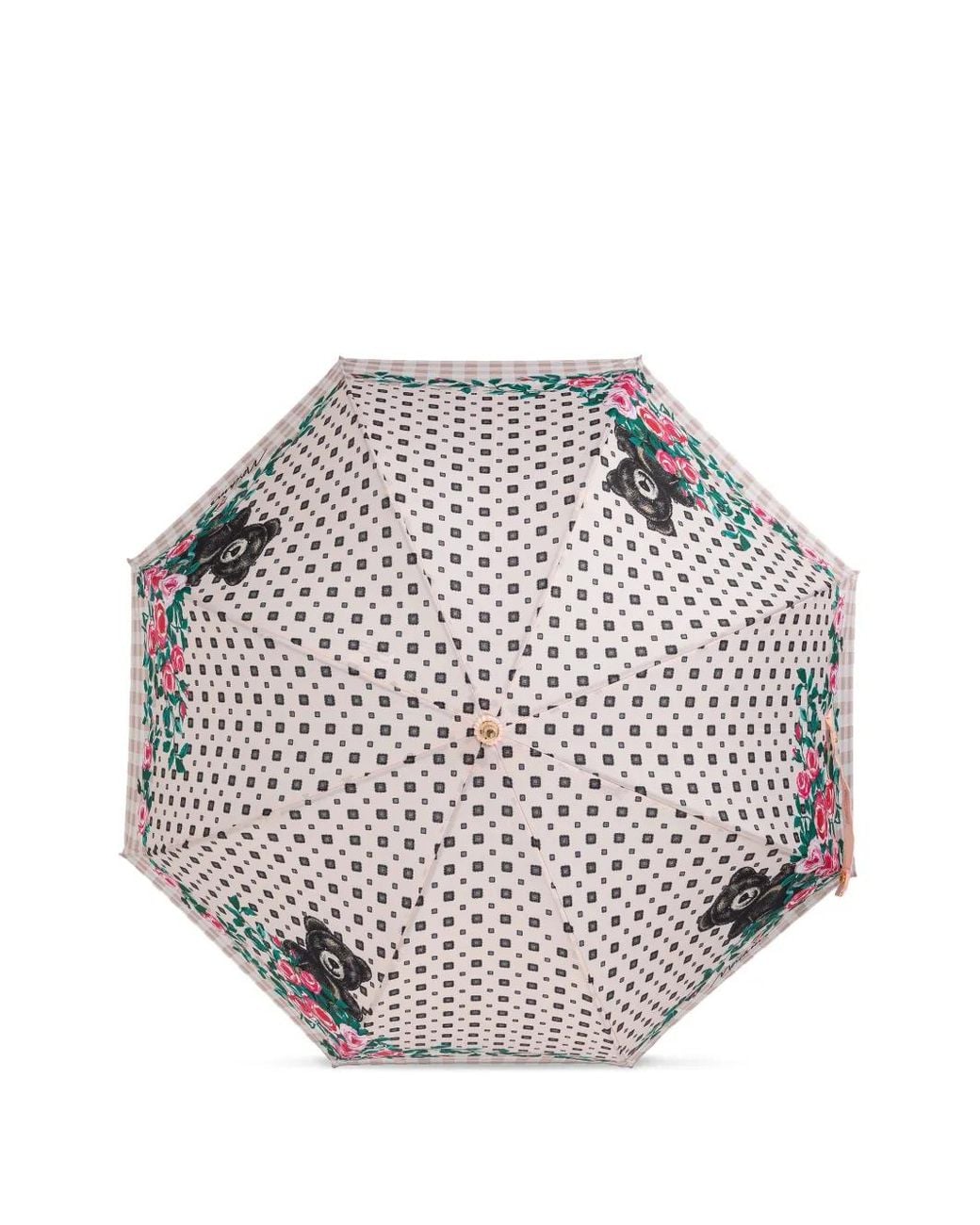 Moschino White Floral-Print Umbrella