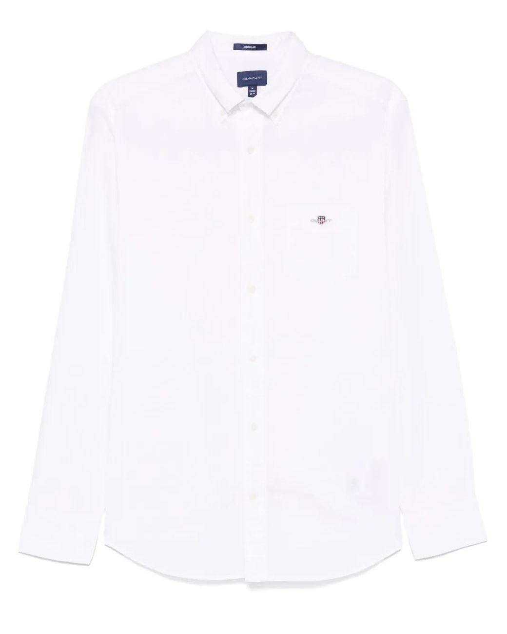 Gant White Logo-Embroidered Shirt for men