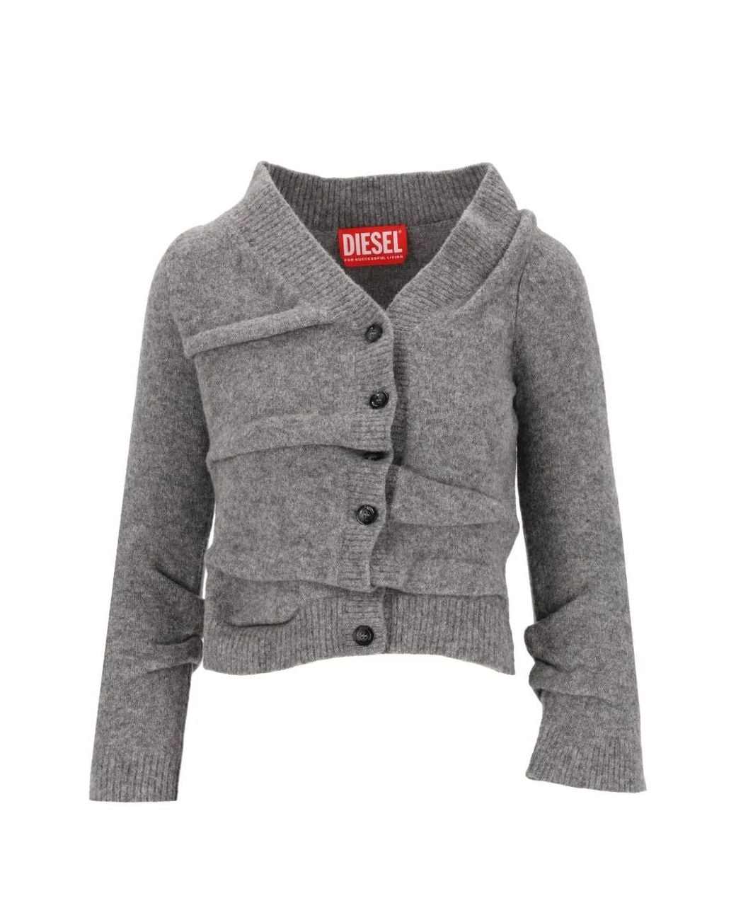 DIESEL Gray Cropped Cardigan
