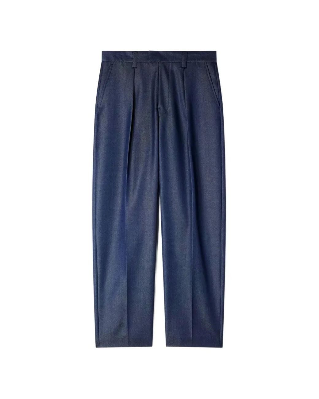 Sandro Blue Pleated Loose Fit Trousers for men