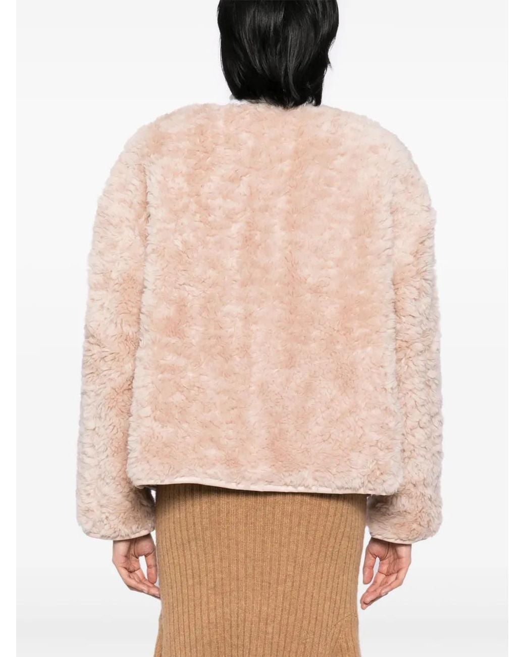 B+ AB Pink Faux-Fur Jacket