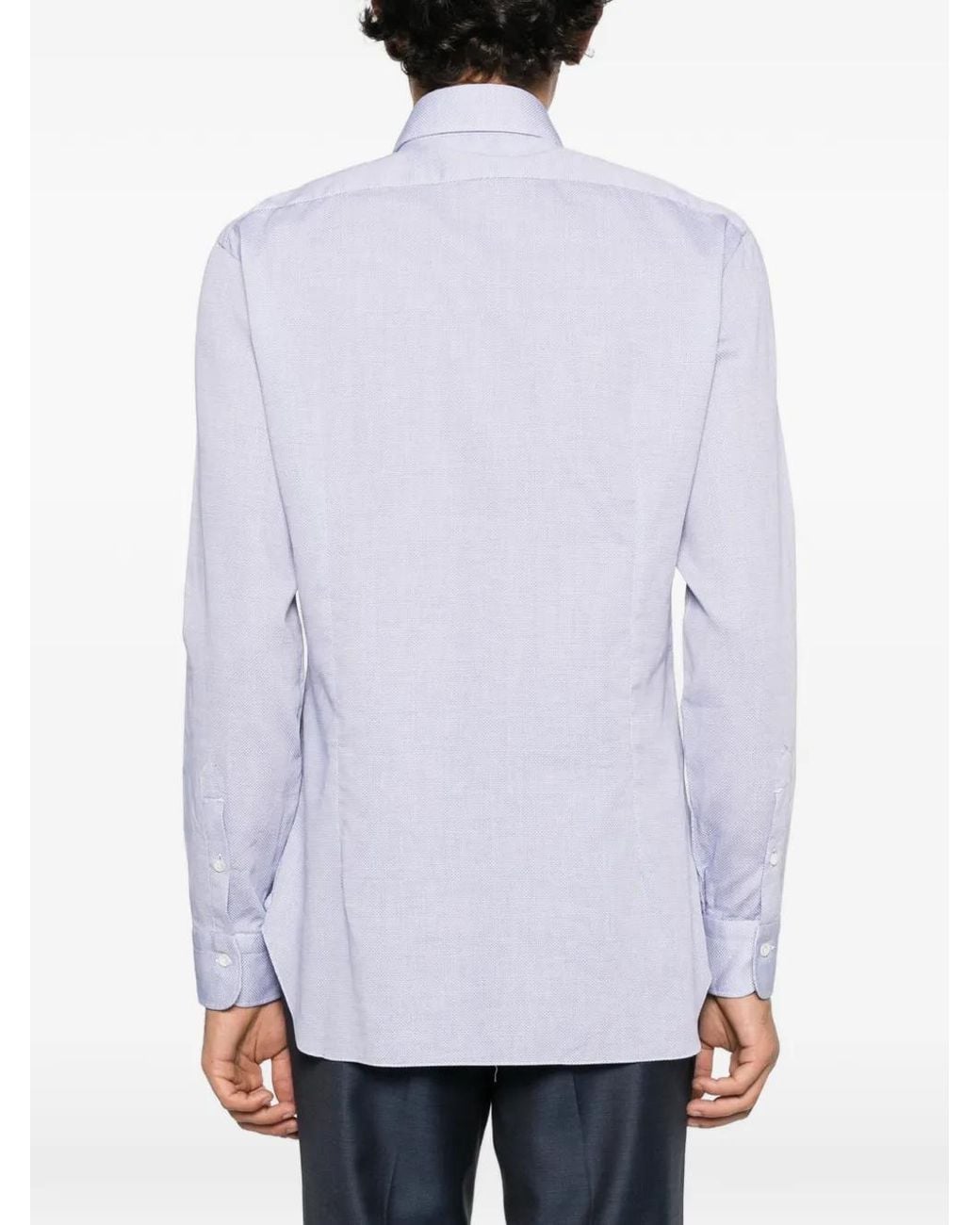 Barba Napoli White Spread-Collar Button-Up Shirt for men