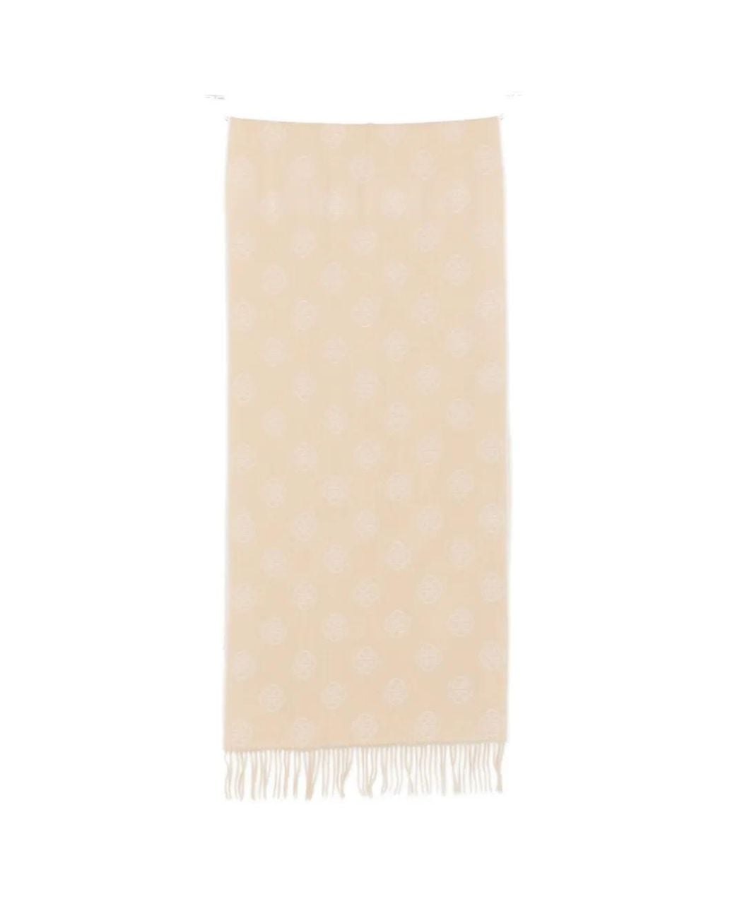 Gant White Monogram-Pattern Wool Scarf