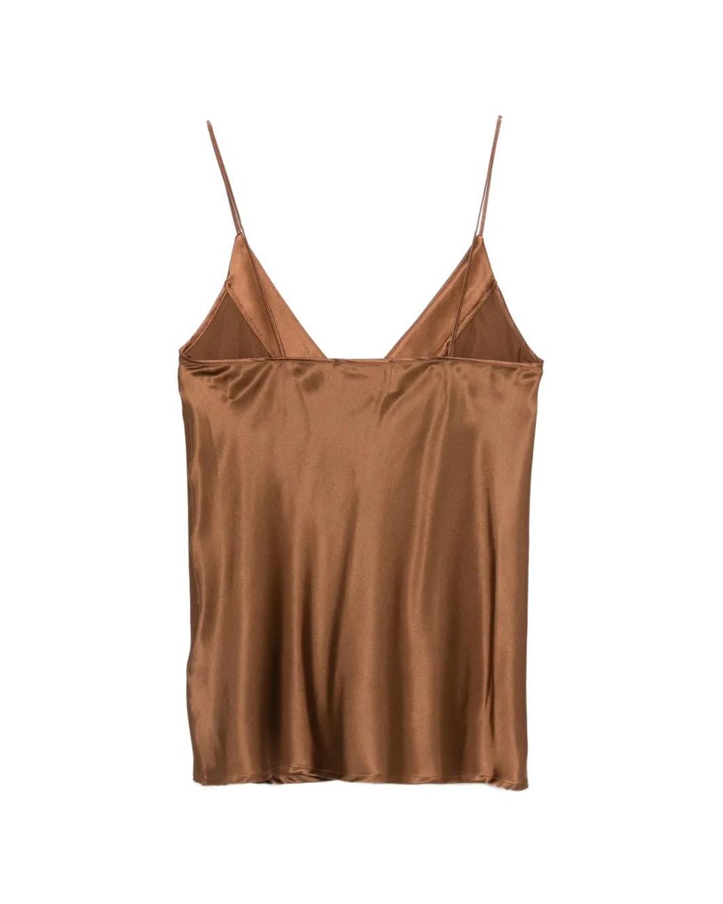 SOLOTRE Brown V-Neck Top