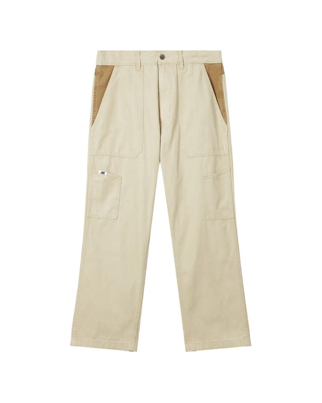 Chocoolate White Cargo-Pocket Straight-Leg Trousers for men