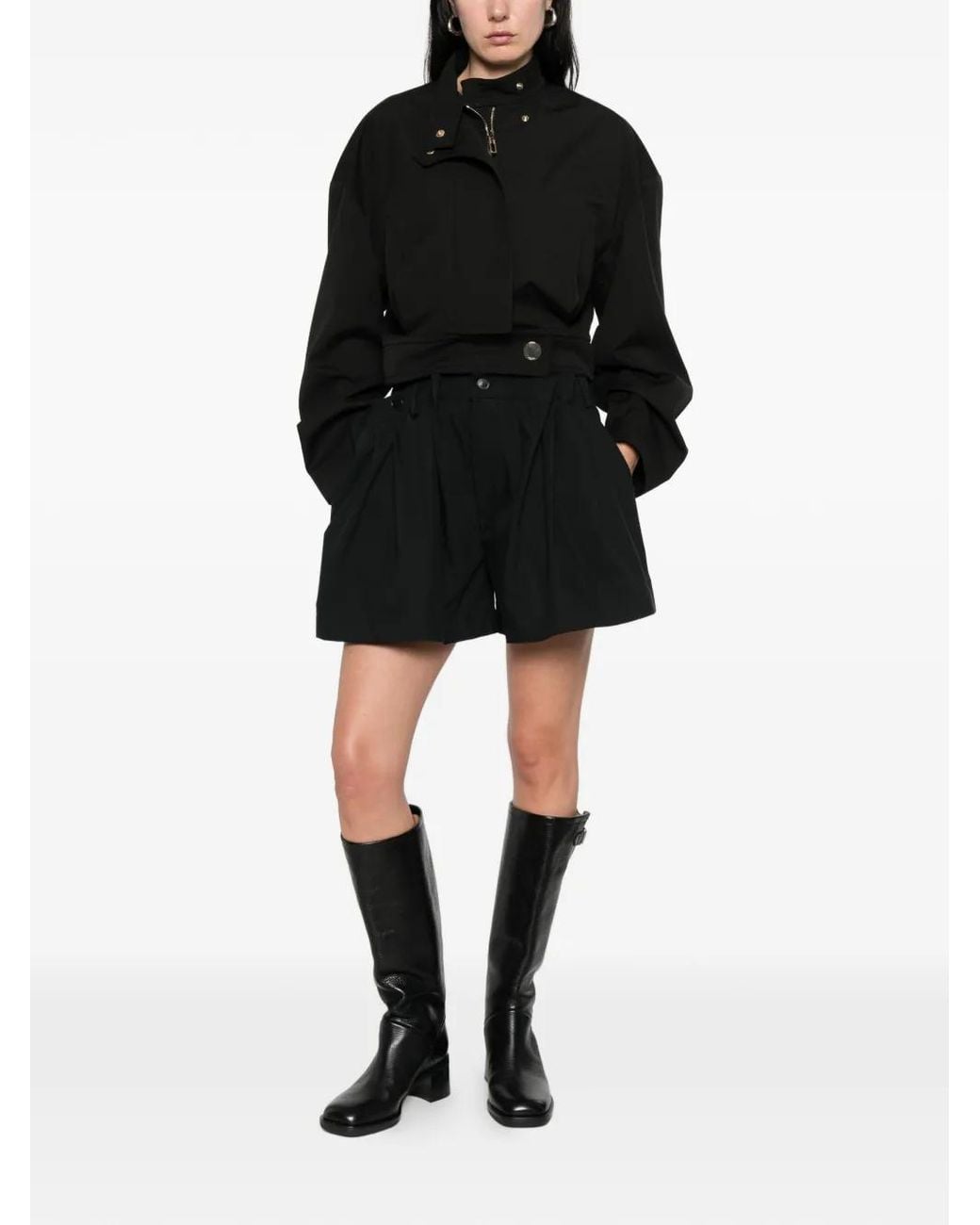 ALAINPAUL Black Buttoned Shorts