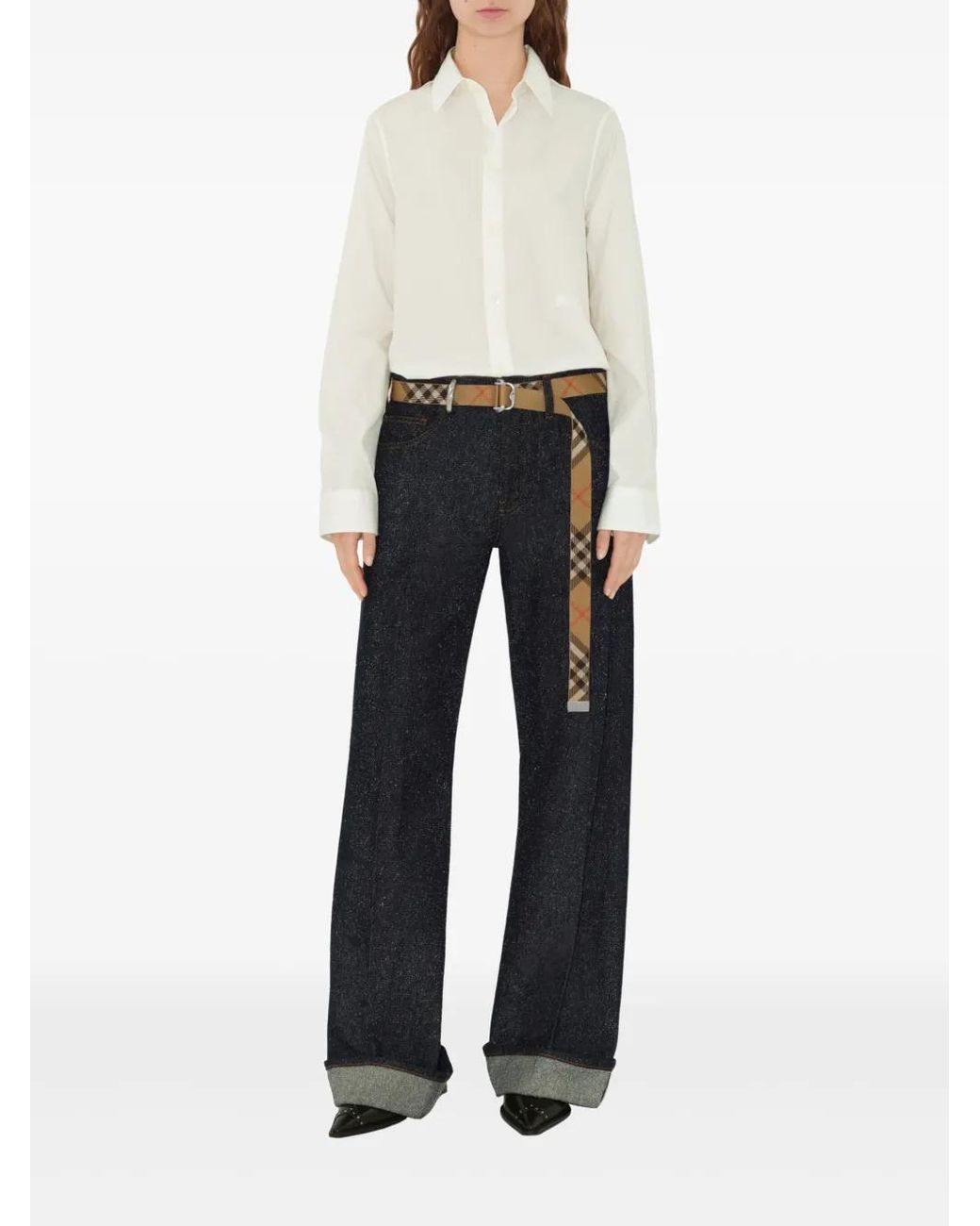 Cintura Con Motivo A Quadri di Burberry in Brown