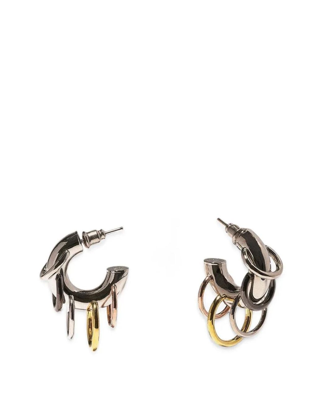 Panconesi Metallic Pierced Crystal Hoop Earrings