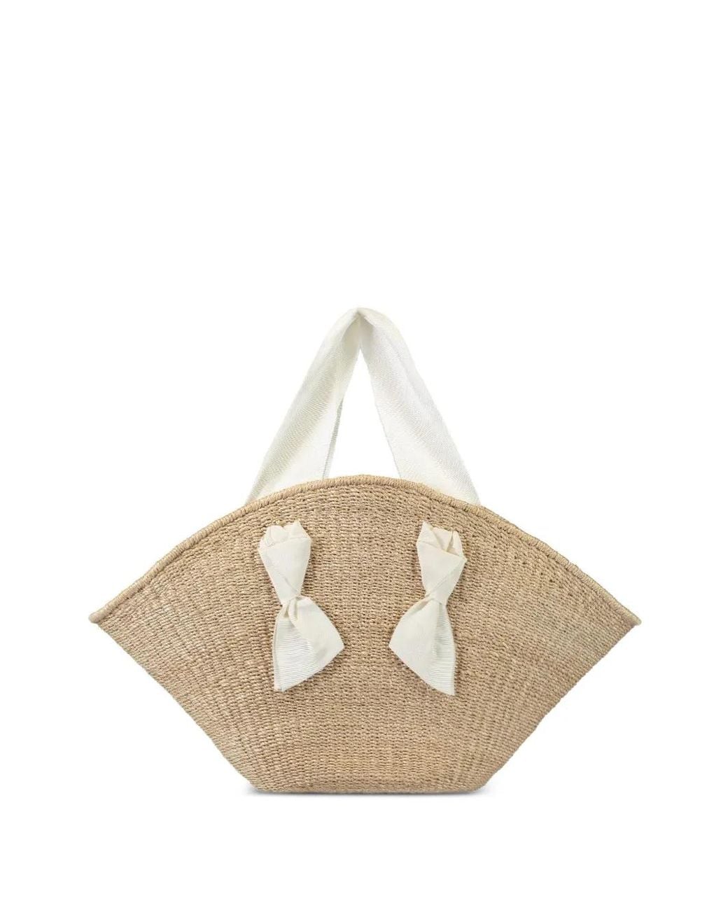 PAMELA MUNSON Natural Petite Isla Bahia Riviera Bow-Detail Tote Bag
