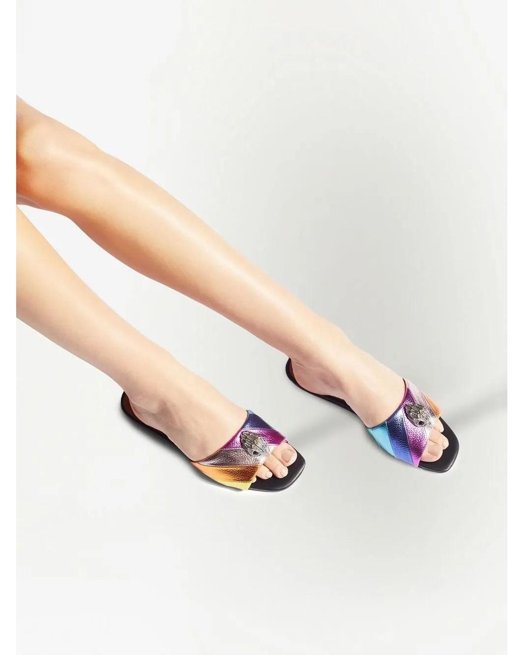 Kurt Geiger Pink Kensington Flat Quilted Sandals