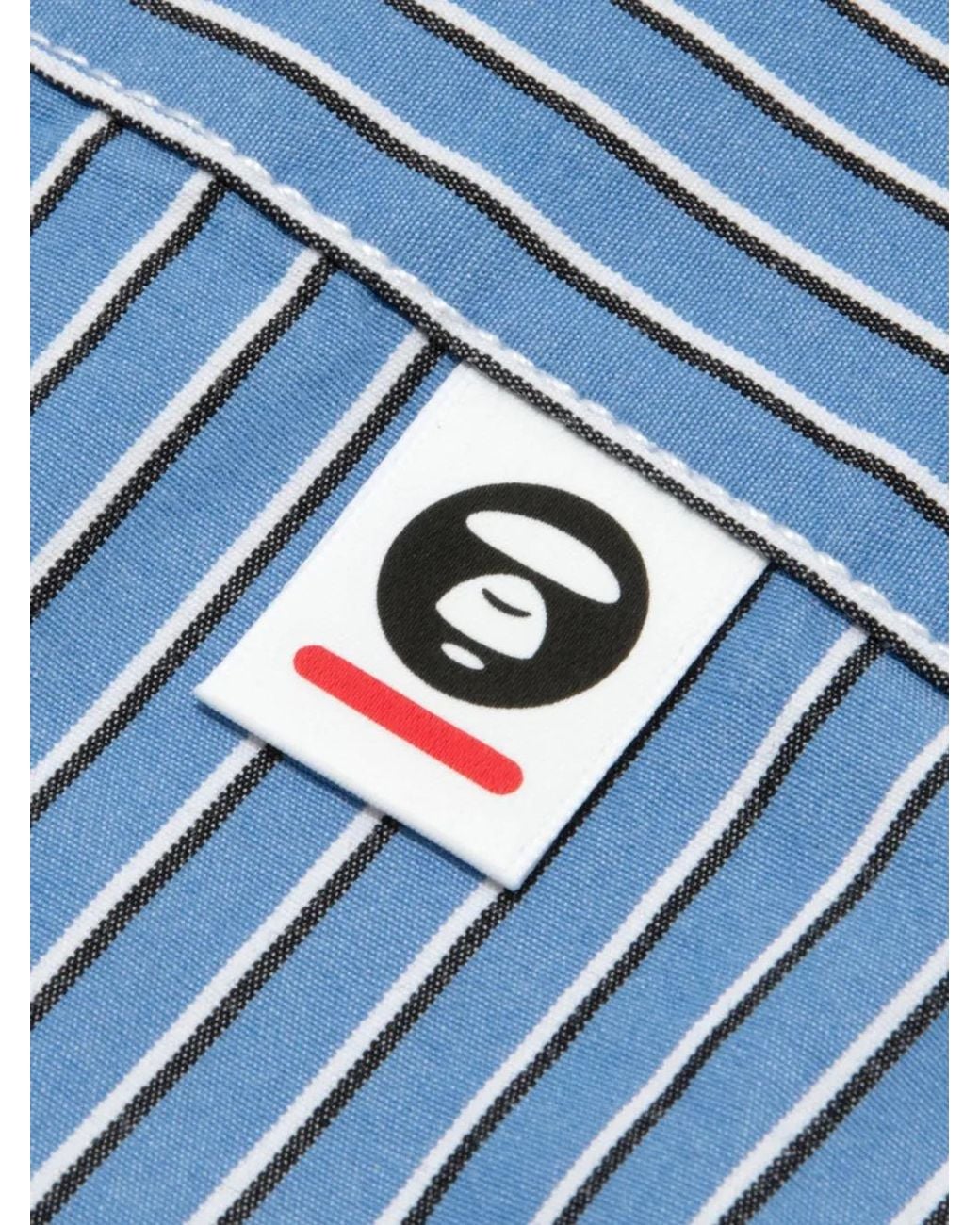Aape By A Bathing Ape Gestreiftes Hemd Mit Patch in Blue für Herren