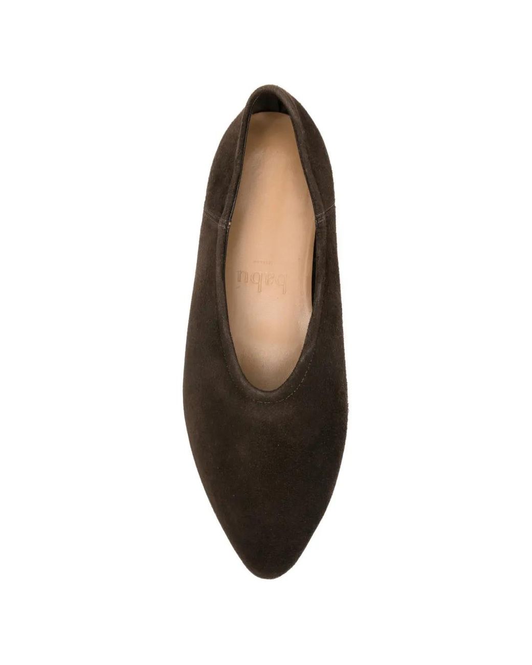 babú Milano Brown Pointed-Toe Ballet Flats