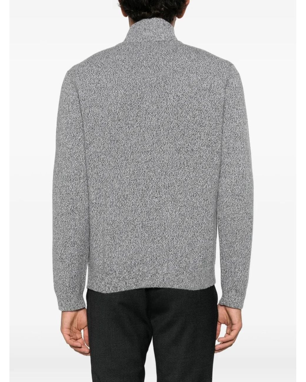 Daniele Fiesoli Gray Button-Up Melange Sweater for men