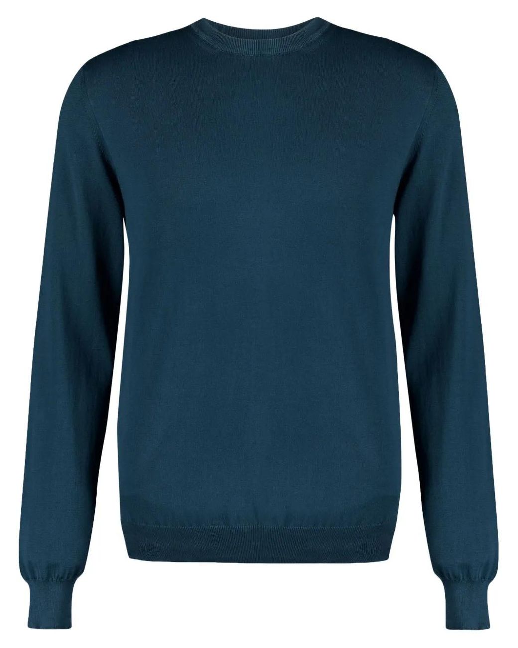 Boglioli Blue Crew-Neck Cotton Jumper for men