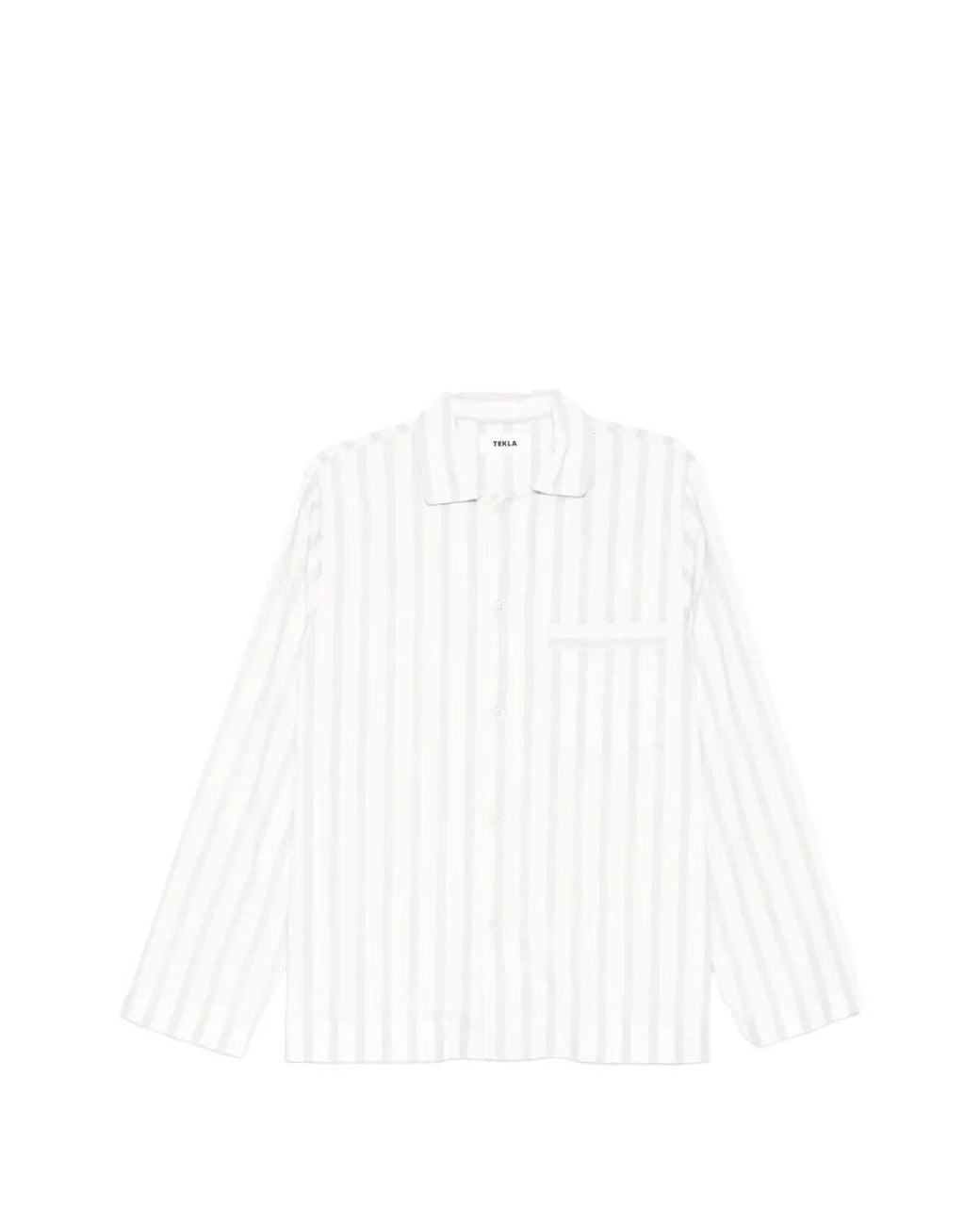 Tekla White Poplin Long-Sleeved Shirt for men