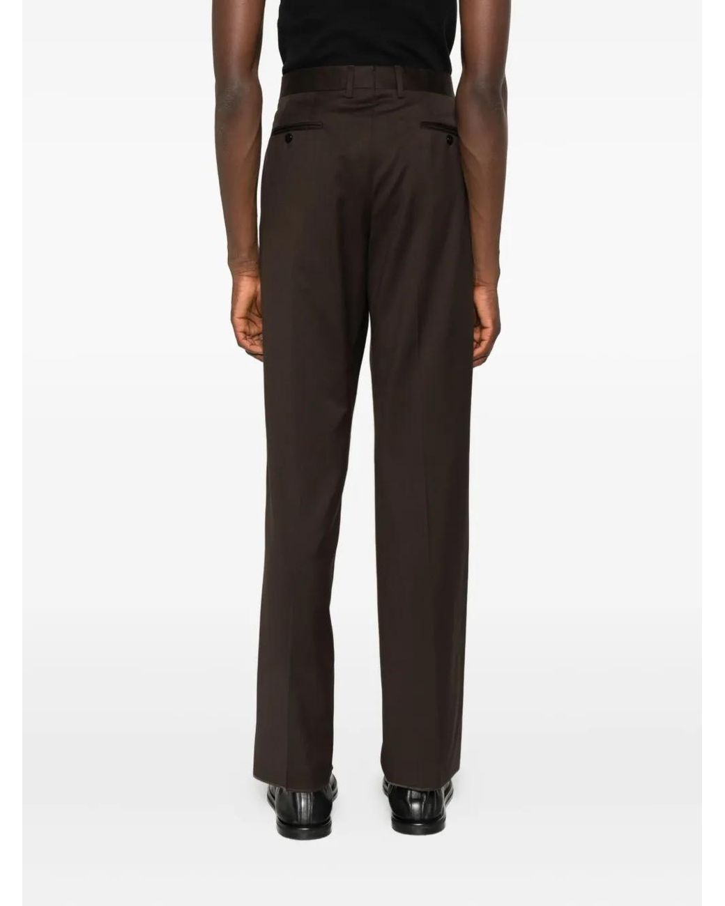 Lardini Black Tapered Tailored Trousers for men
