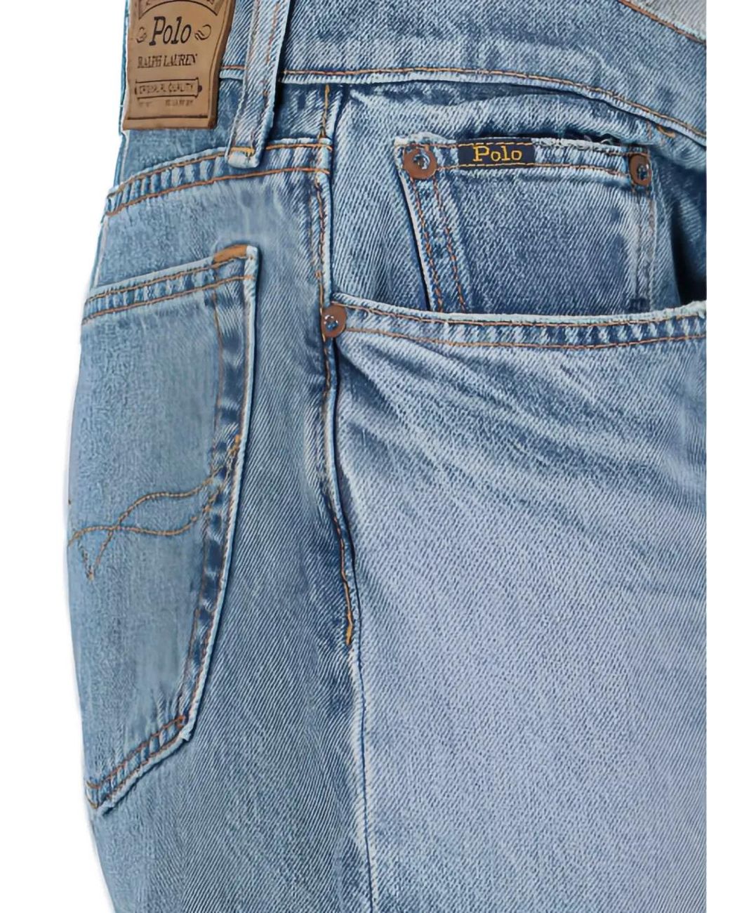 Polo Ralph Lauren Blue Logo-Patch Five-Pockets Jeans for men