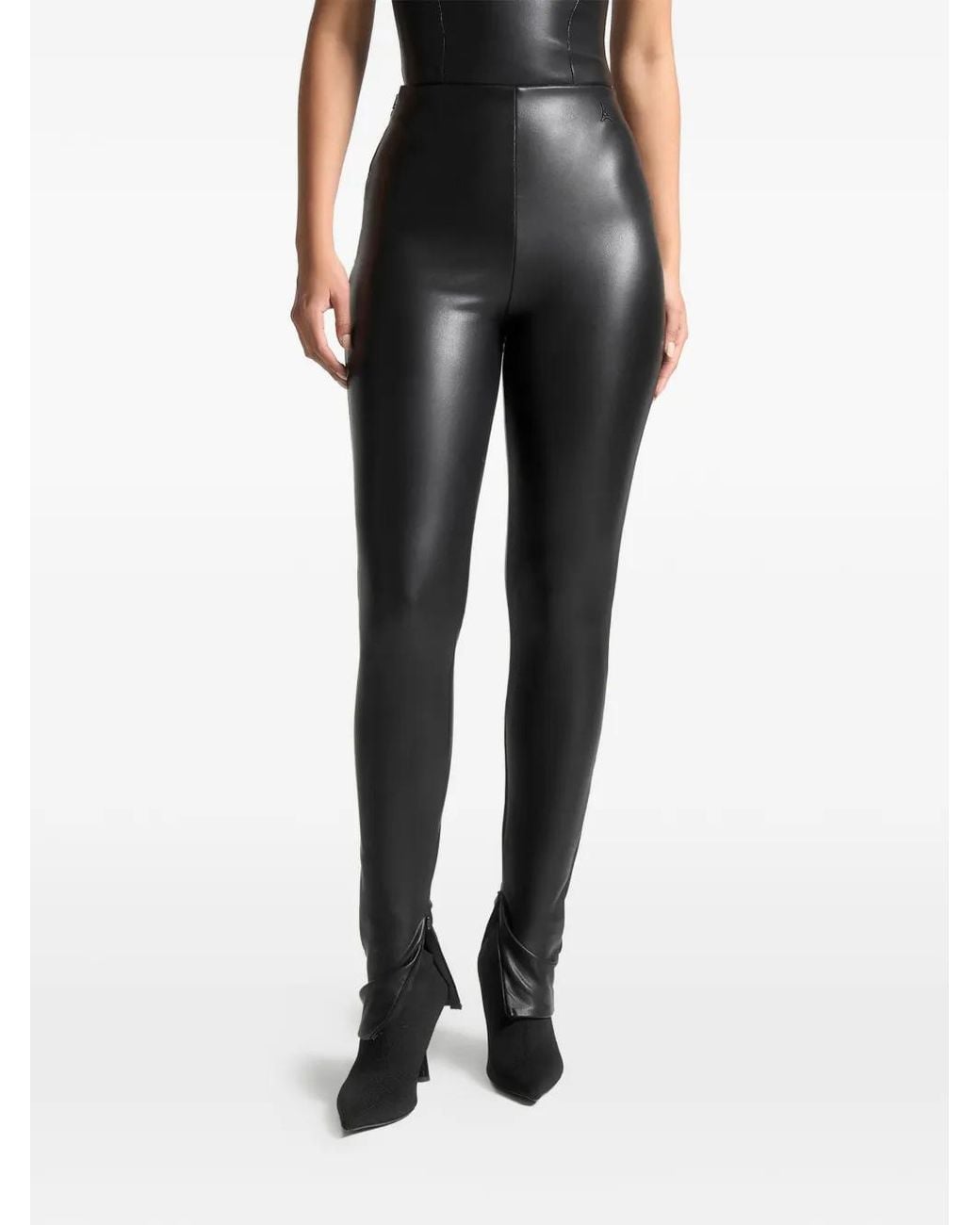 Manière De Voir Black Leather Leggings