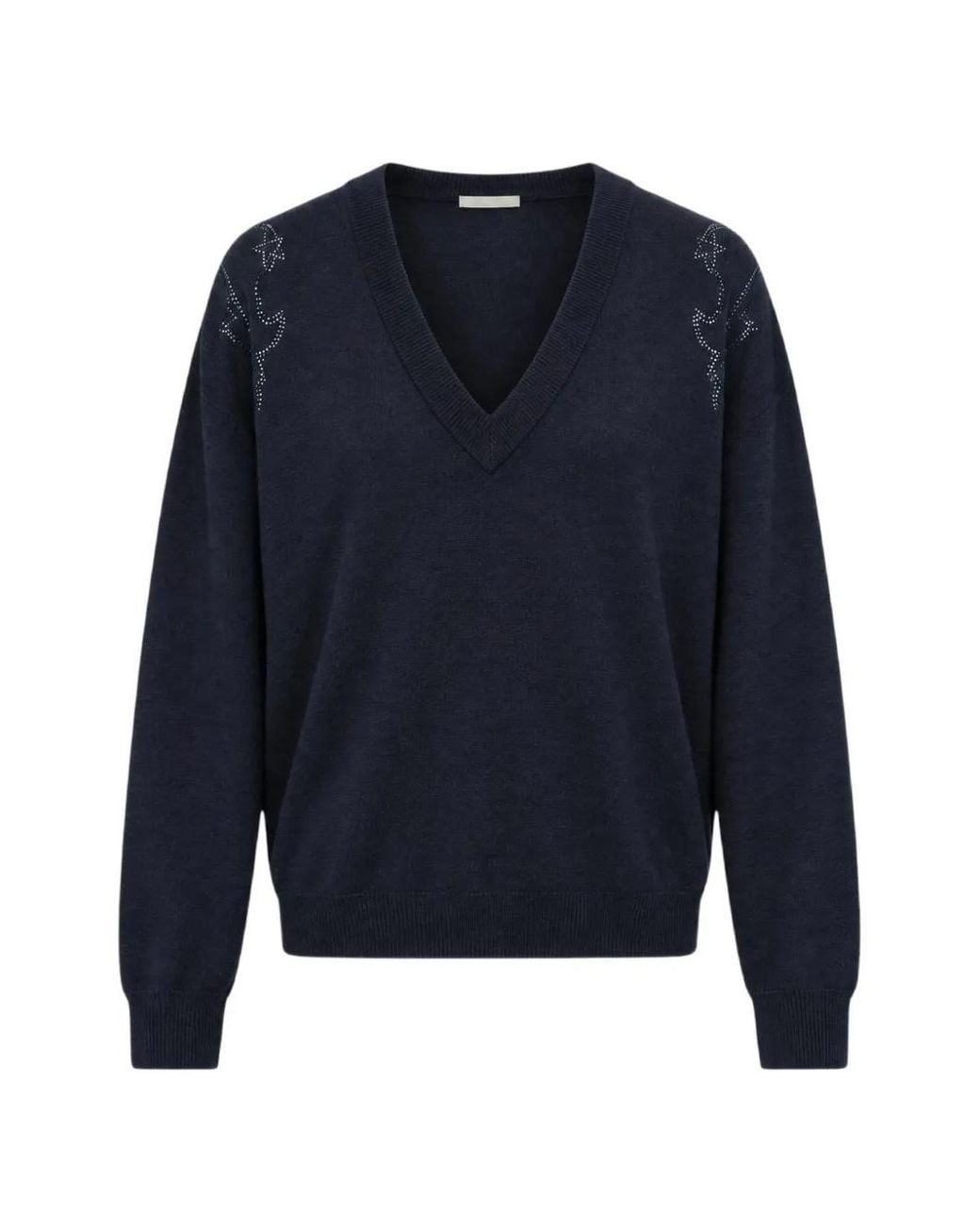 Zadig & Voltaire Blue Embellished V-Neck Sweater