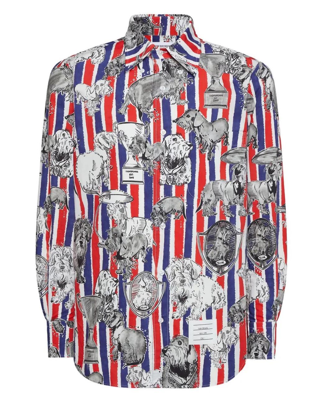 Thom Browne Red Chemise Hector Toile En Popeline for men