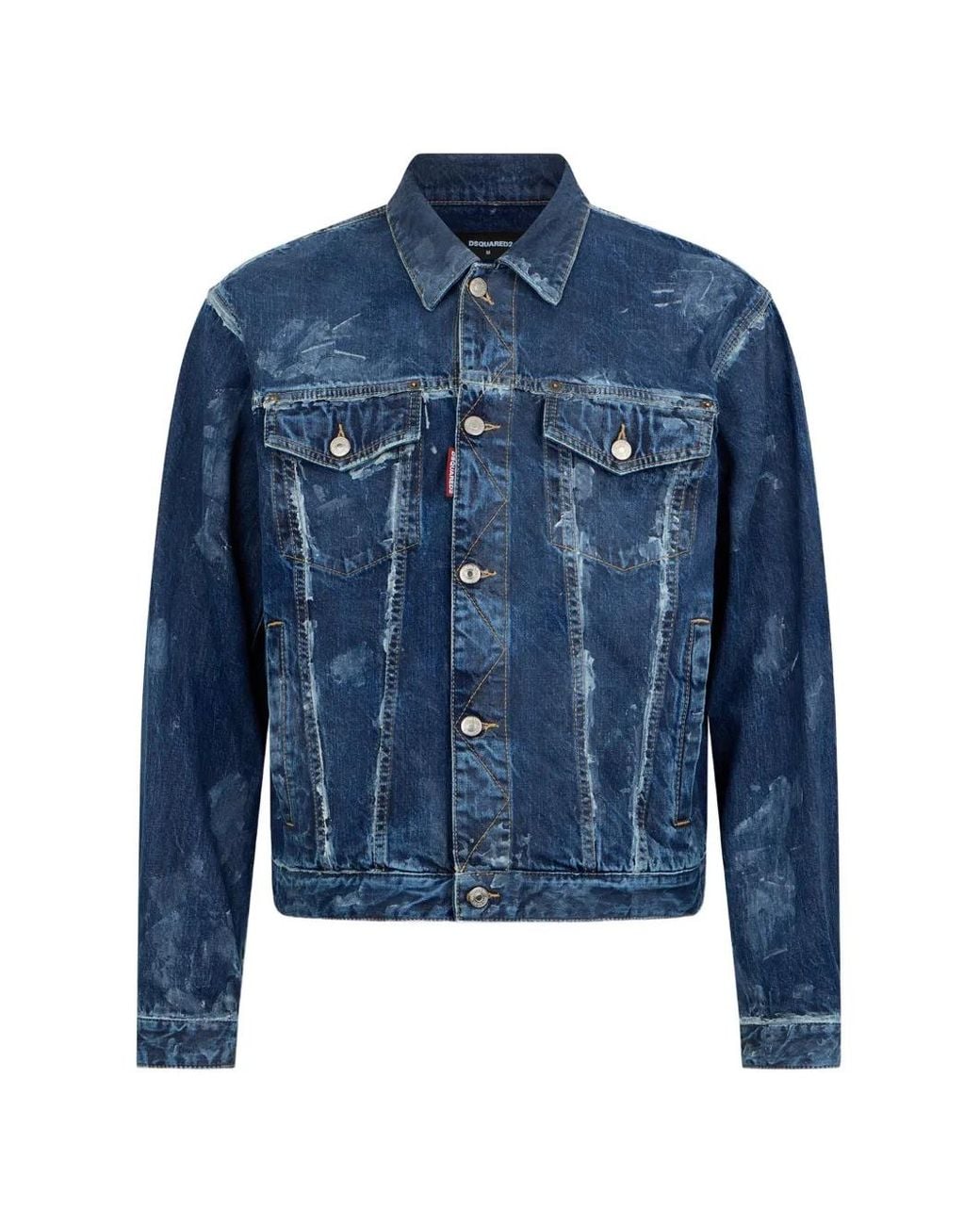 DSquared² Blue Frosted Oversized Jeans Jacket for men