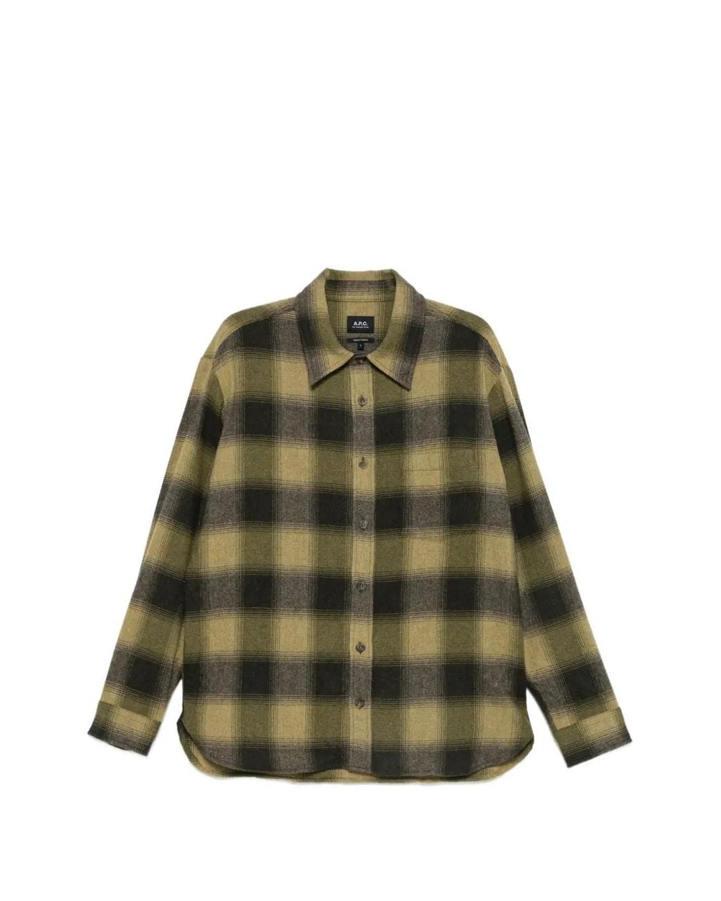 A.P.C. Green Chemise Boutonnée À Carreaux for men