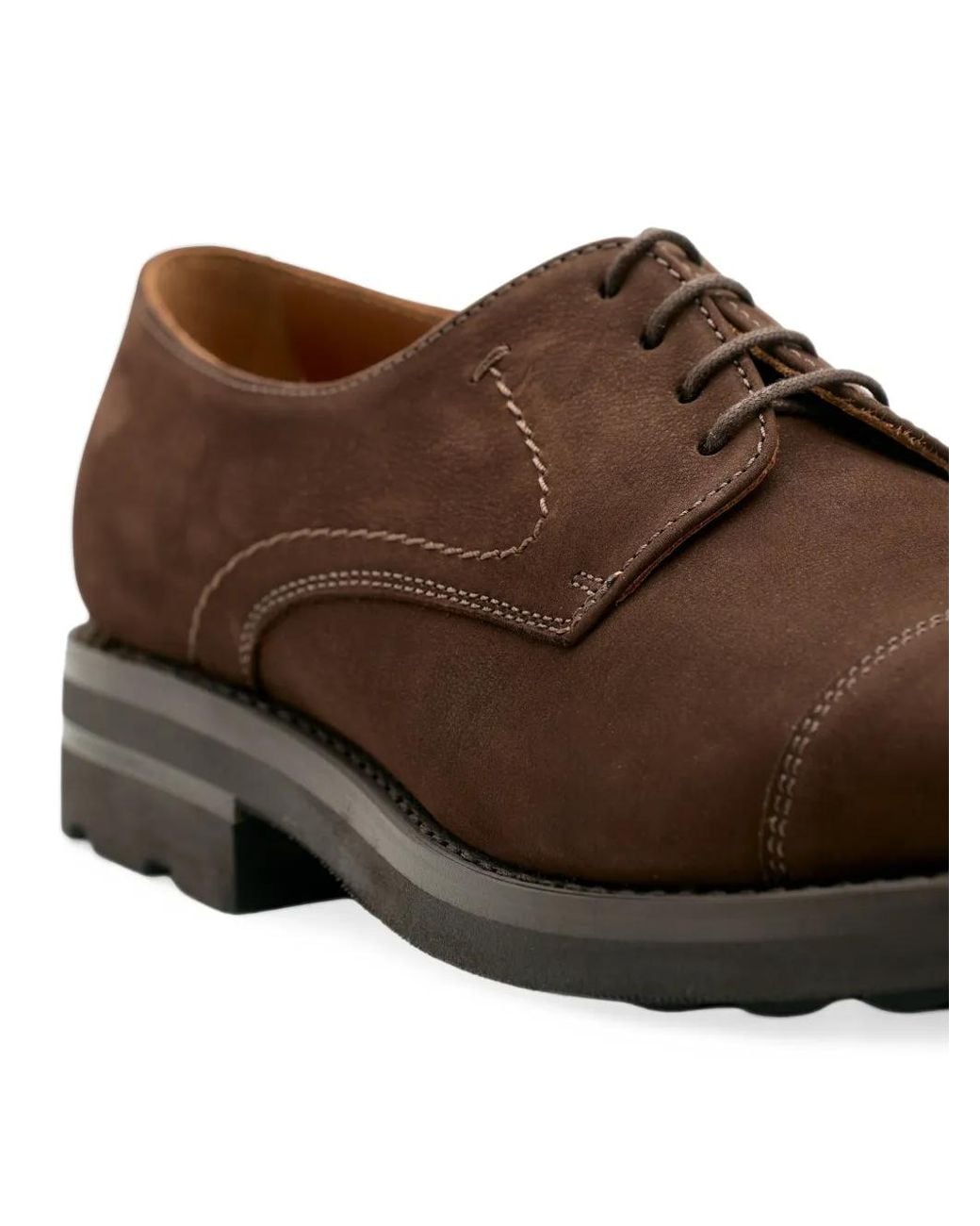 Lottusse Brown Prime Nubuck Derby Shoes for men