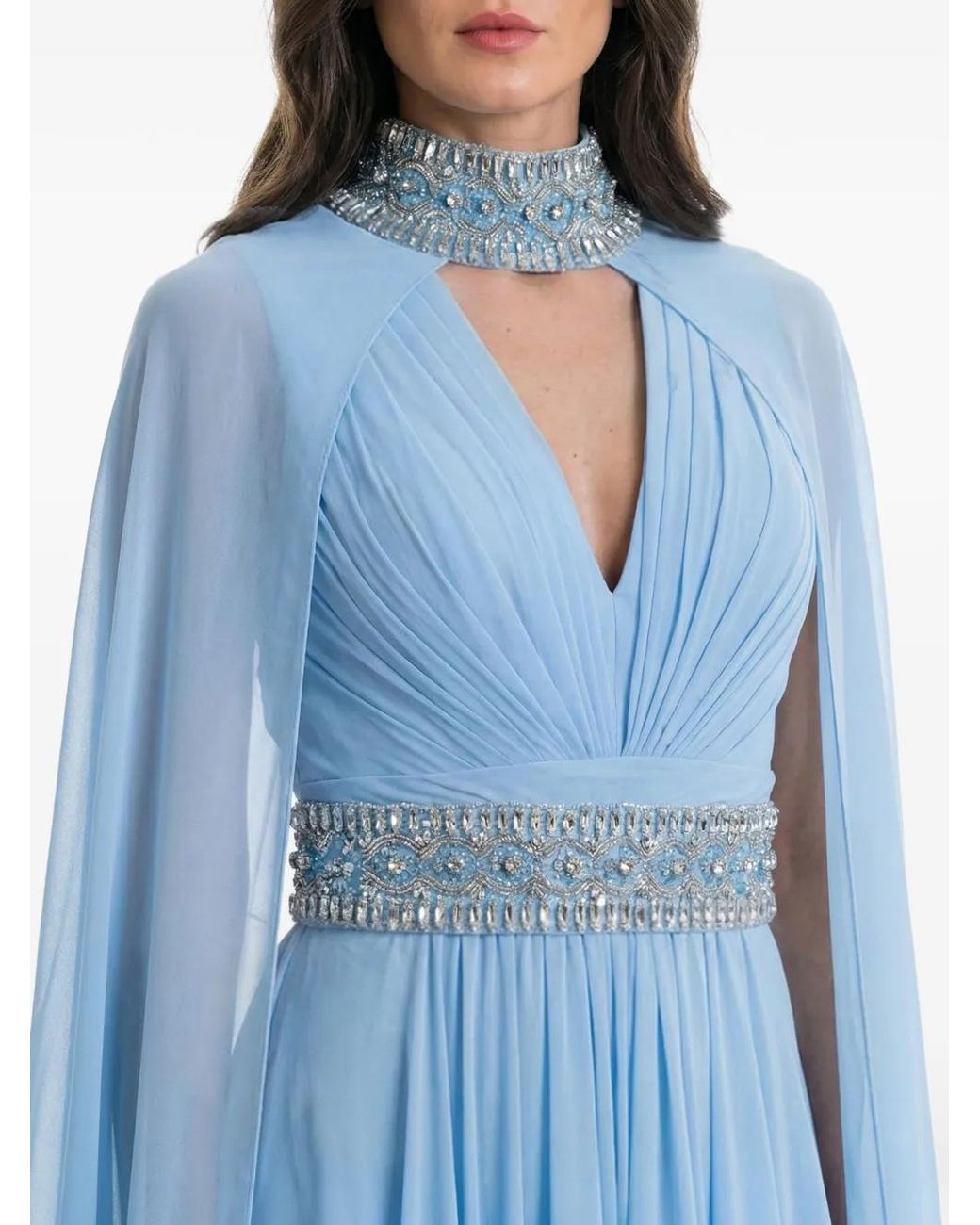 Gatti Nolli by Marwan Blue Embellished Maxi Dress
