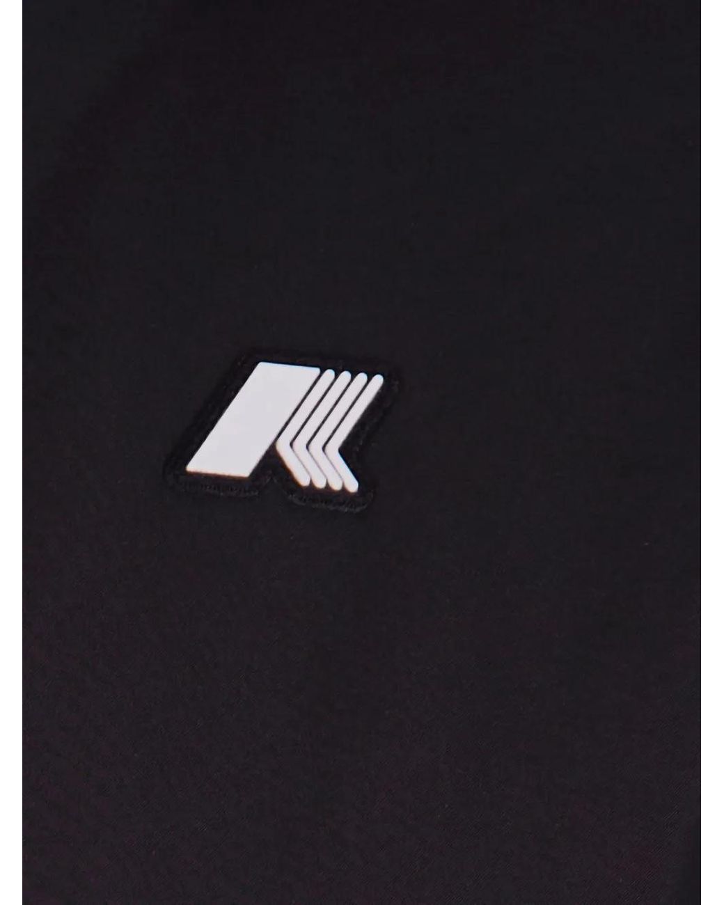 K-Way Blue Sophie Hooded Logo-Patch Jacket