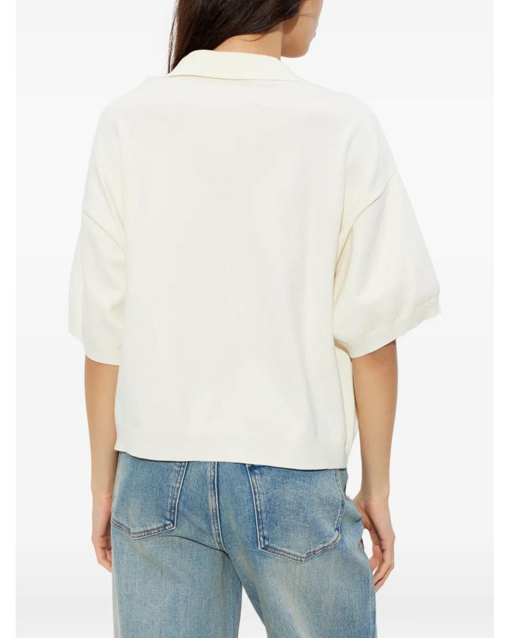Gestuz White Gztalla Buttoned Polo Shirt
