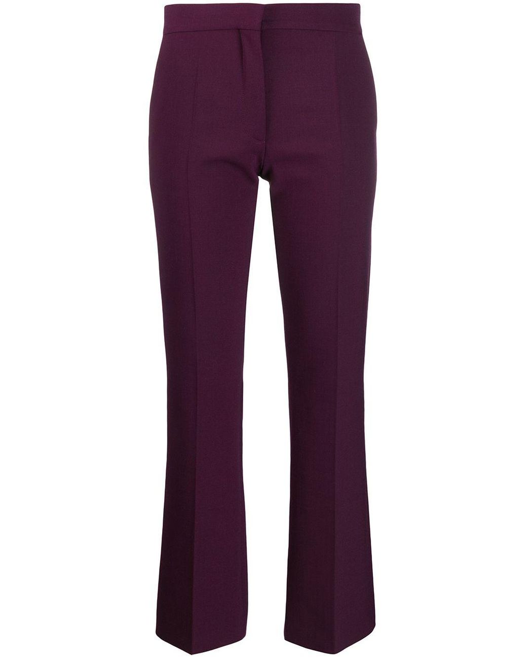 Valentino Wool Straight-leg Trousers in Purple - Lyst