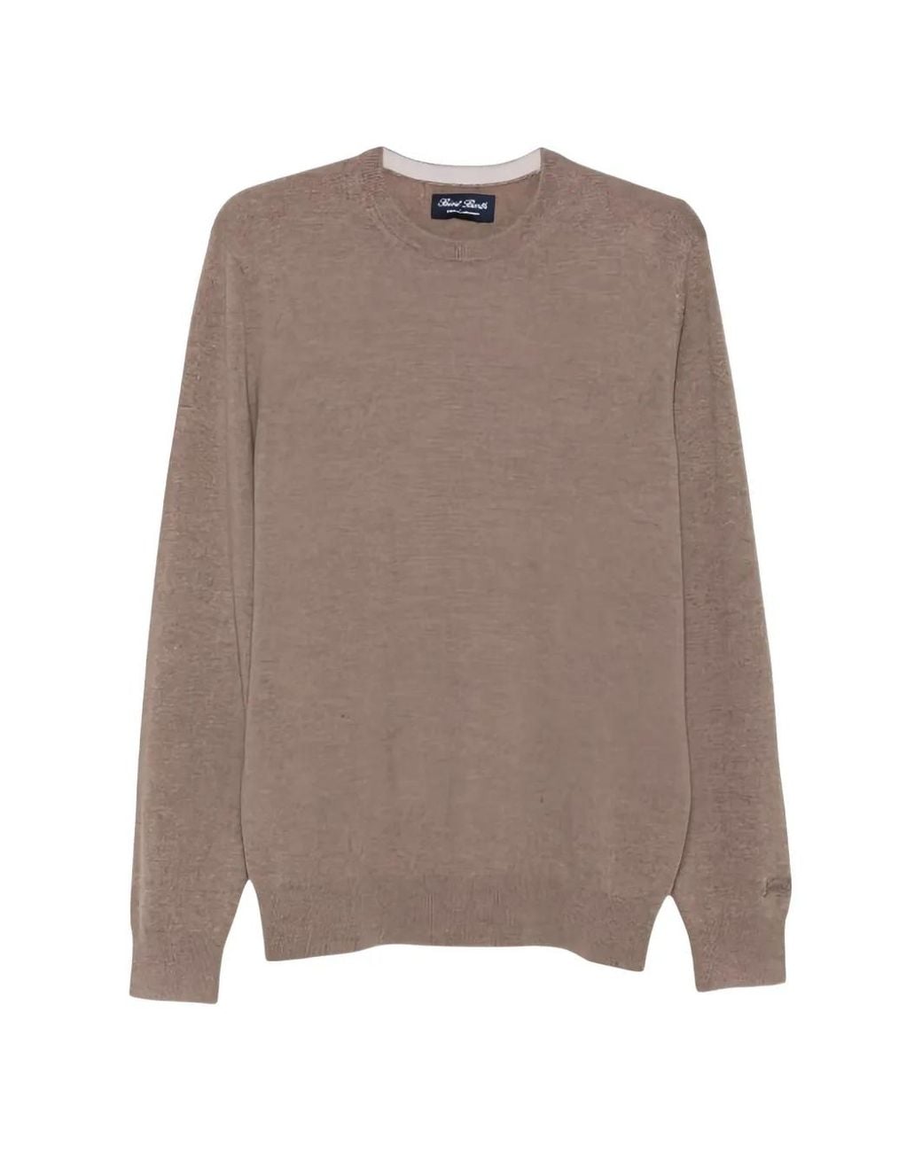 Mc2 Saint Barth Brown Crew-Neck Wool Sweater for men