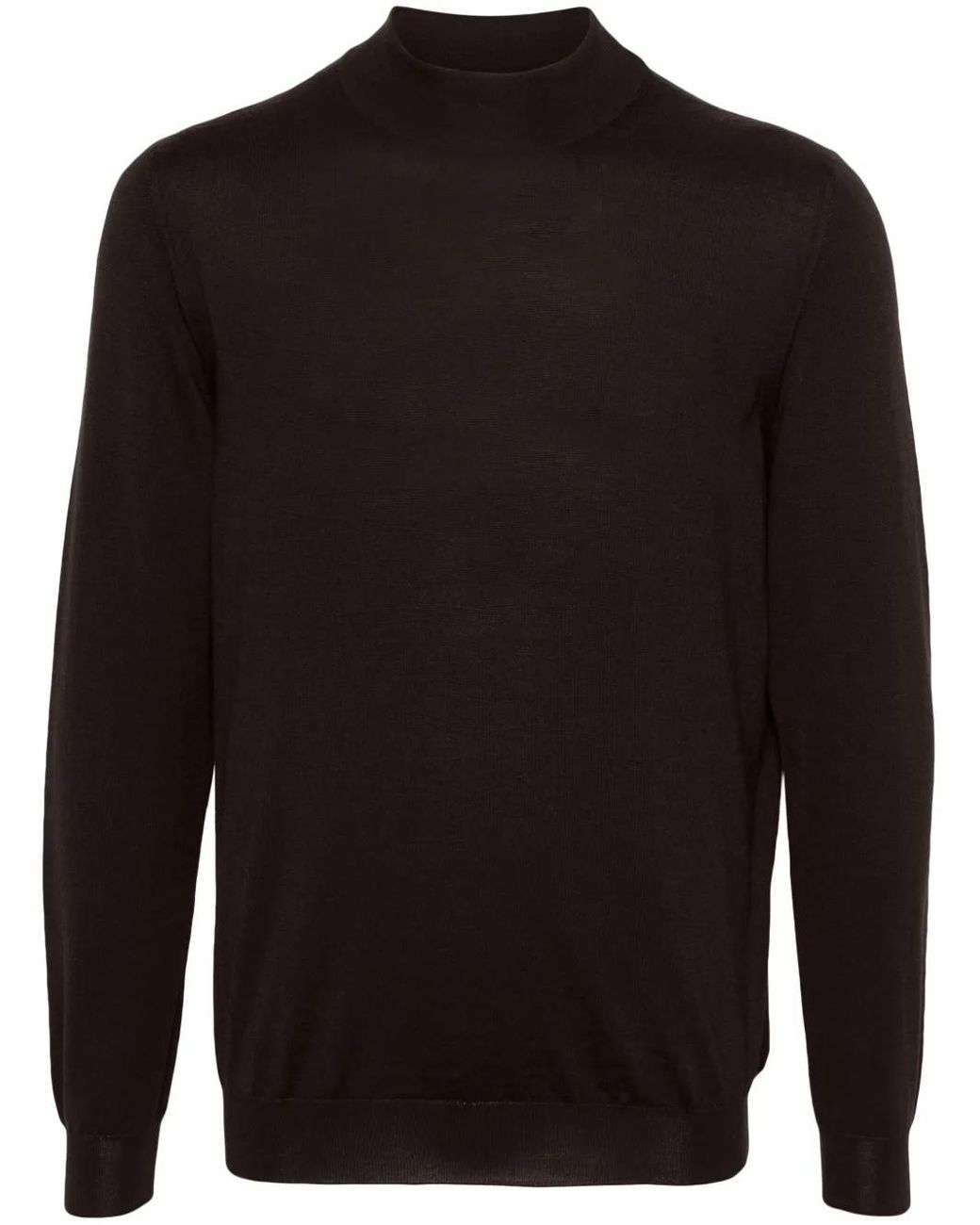 Kiton Black High-Neck Cashmere-Silk Jumper for men
