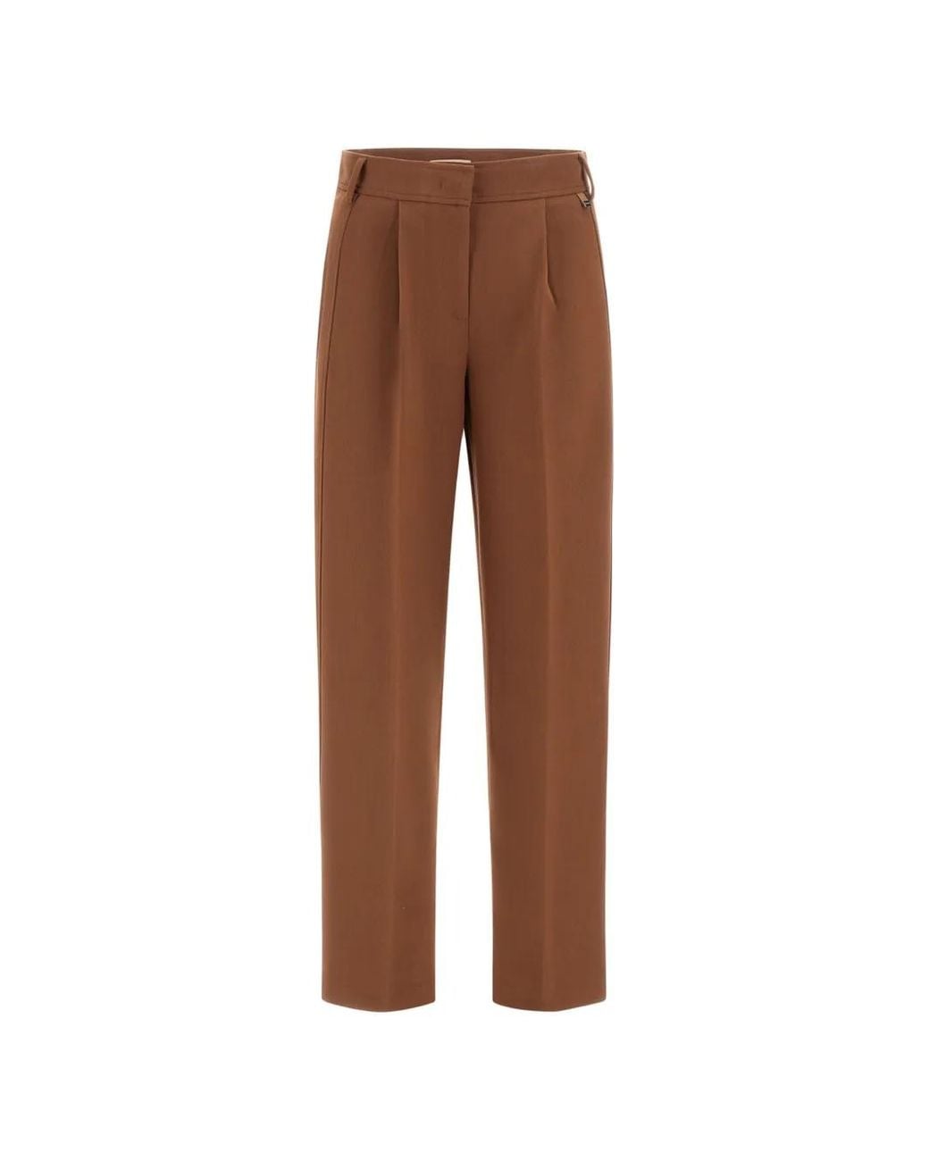 Herno Brown Pleated Tailored Trousers