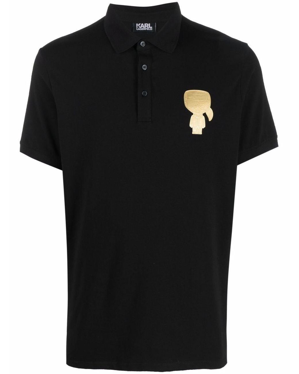 Karl Lagerfeld Cotton Karl Motif Polo Shirt in Black for Men - Lyst