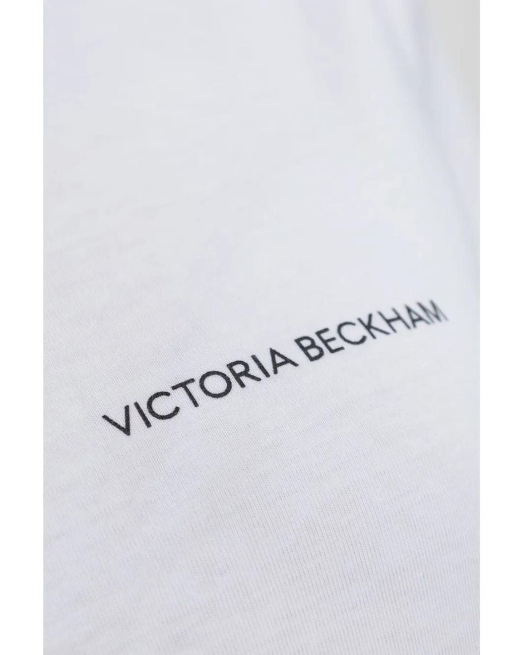 Victoria Beckham White Shrunken Logo Tee
