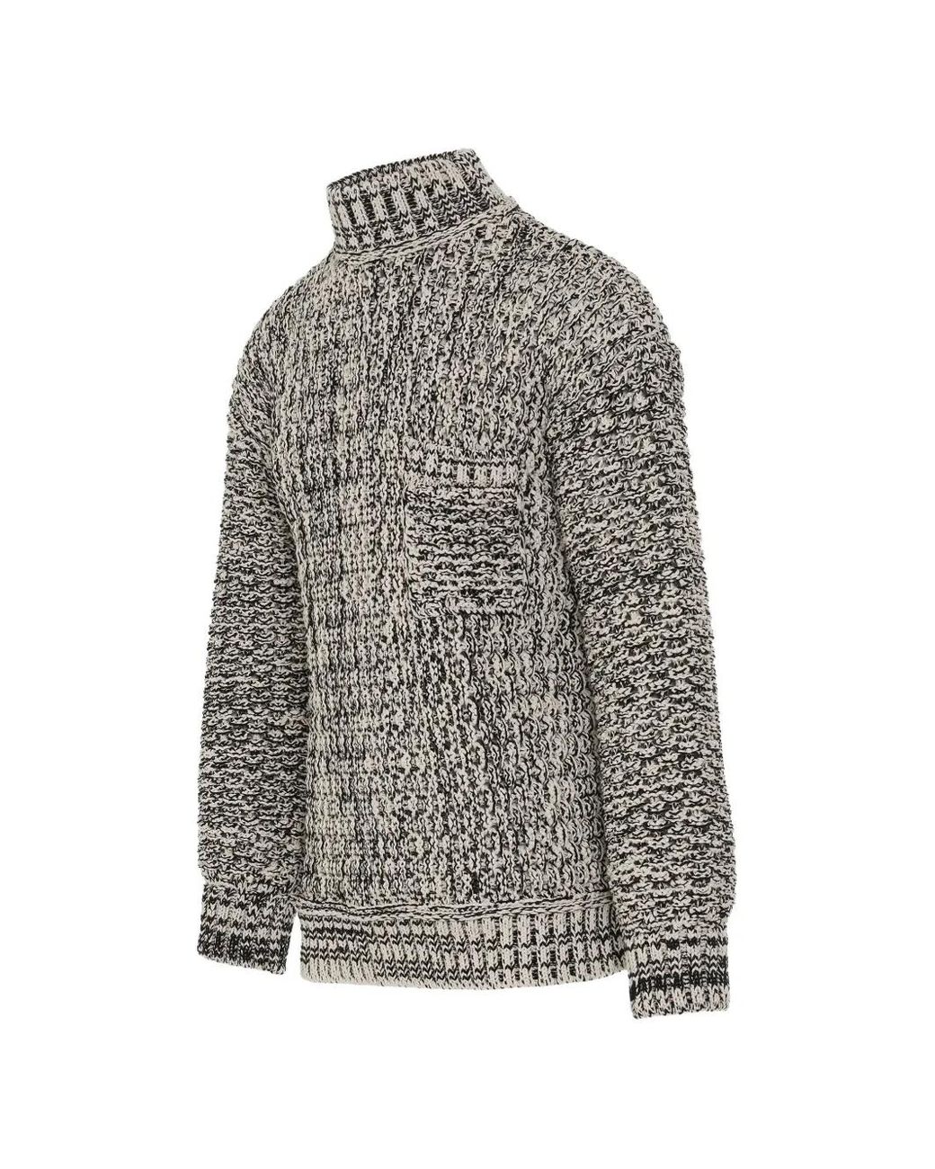 Ambush Gray Jacquard-Knit Crew-Neck Sweater for men