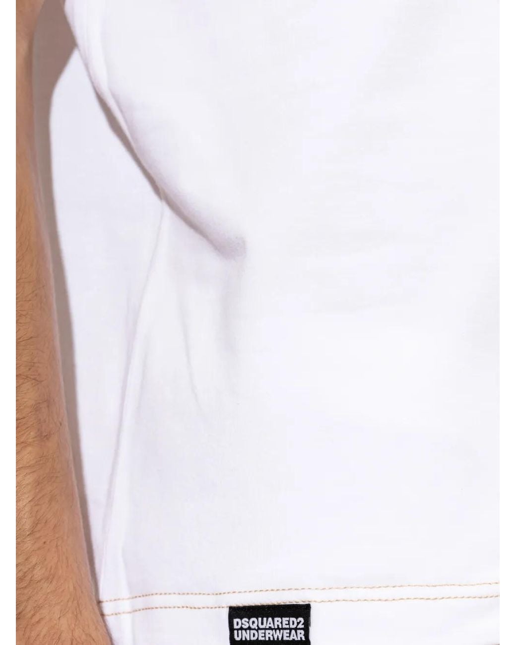 DSquared² White Tape V-Neck T-Shirt for men