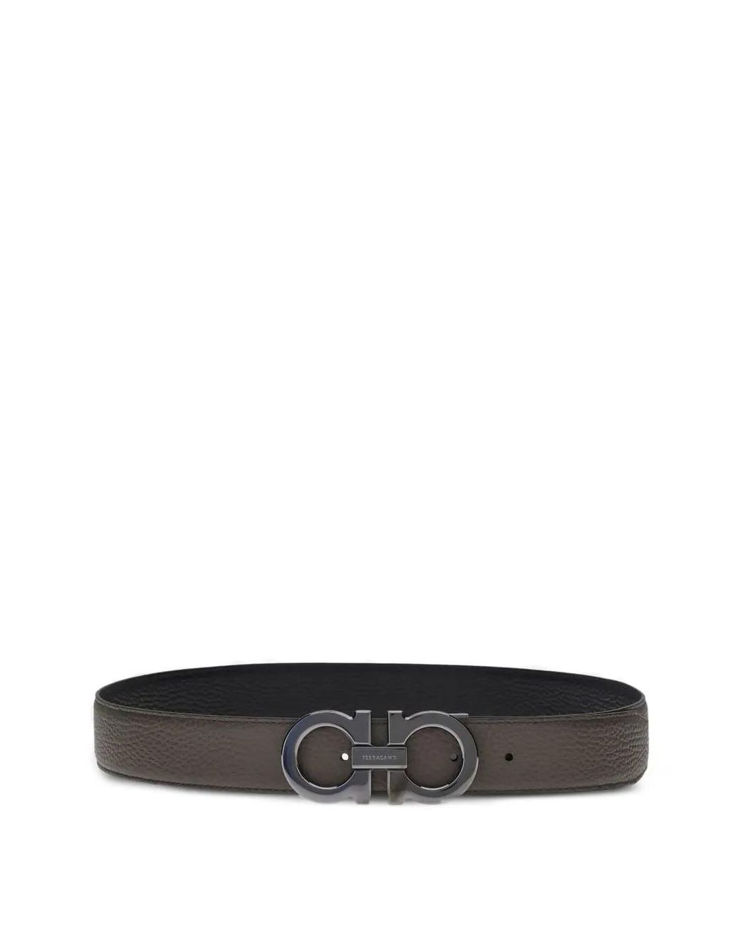 Ferragamo Gray Gancini-Buckle Reversible Belt for men