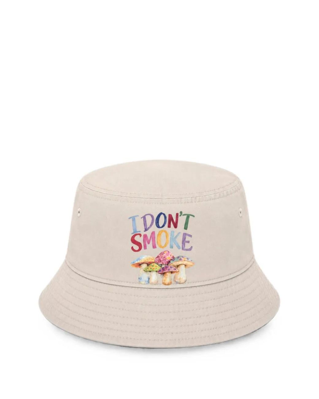 Melt White Mushroom-Print Bucket Hat