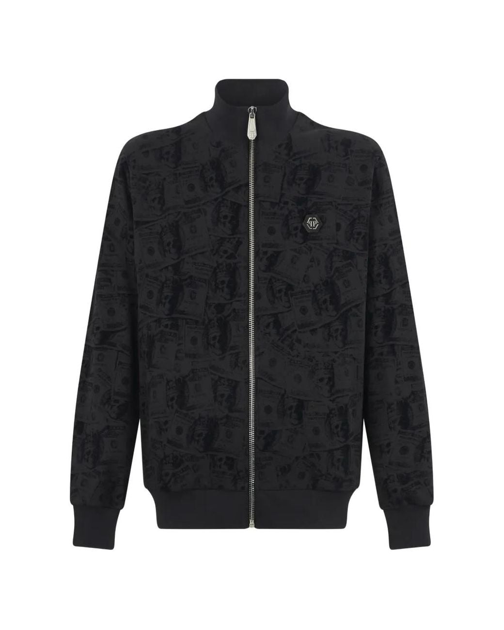 Philipp Plein Black Dollar-Print Tracksuit Jacket for men