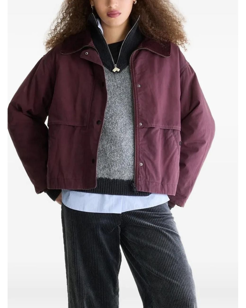 Bellerose Red Jazlin Corduroy-Collar Jacket