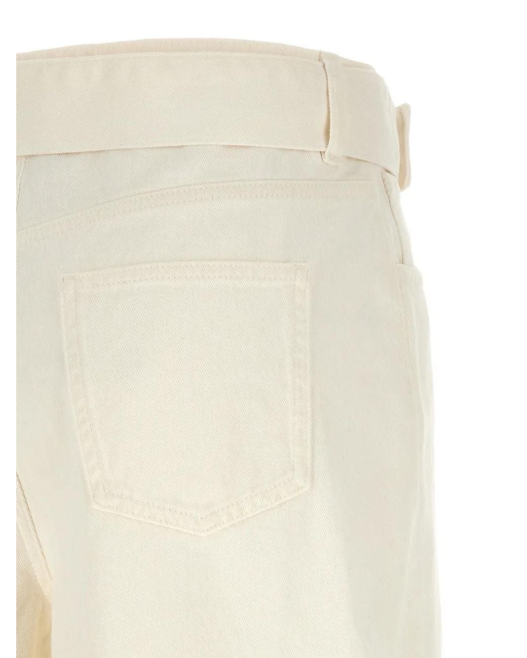 Twinset White Belted Wide-Leg Jeans