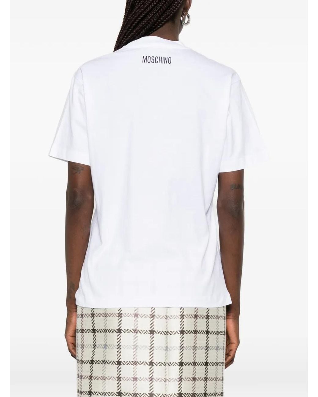 Moschino Yellow Graphic Print Short Sleeve Top