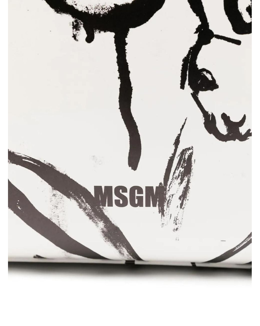 MSGM White Rabbit-Print Tote Bag