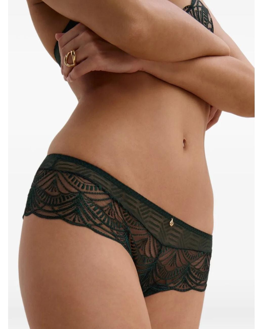 Aubade Green Vibes Lace-Embroidered Briefs