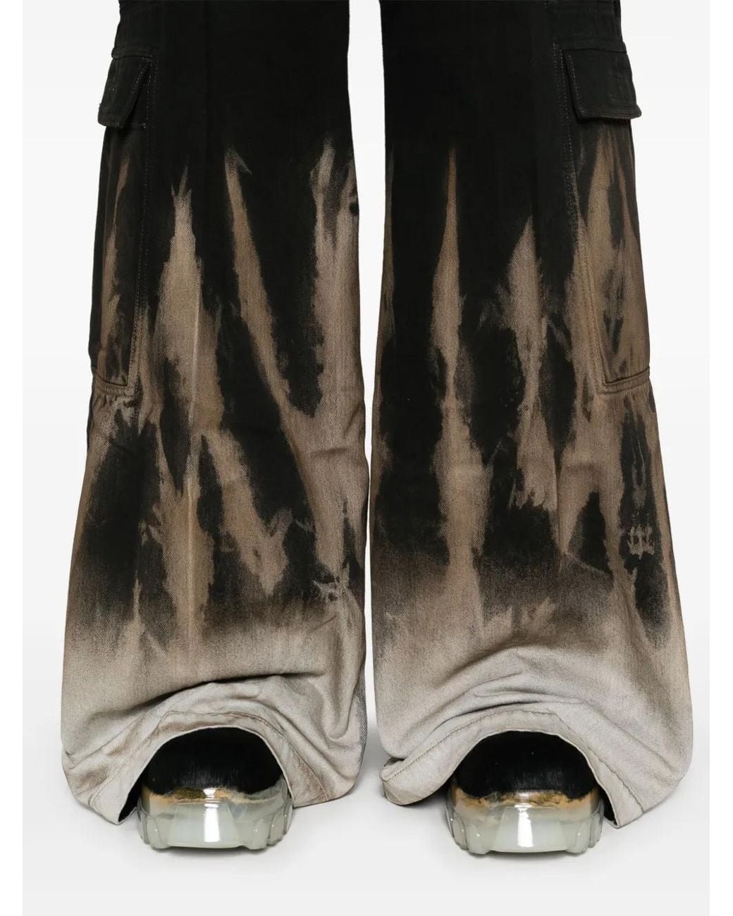 Rick Owens Black Double Cargo Jumbo Belas Jeans for men