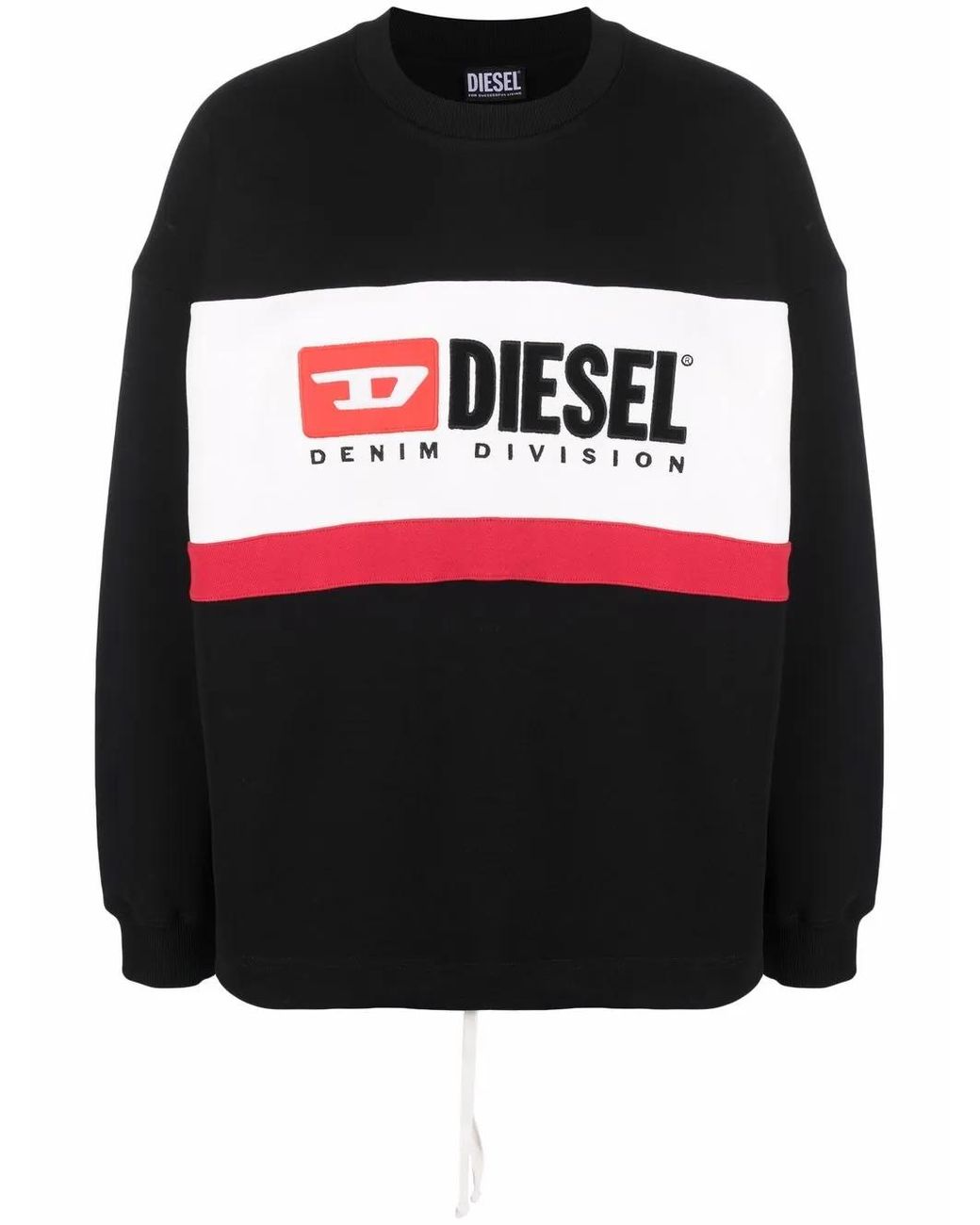 DIESEL Black Logo-Print Crew Neck Sweatshirt for men