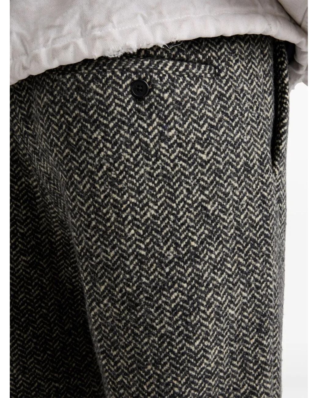Prada Gray Belted Slim Fit Trousers for men