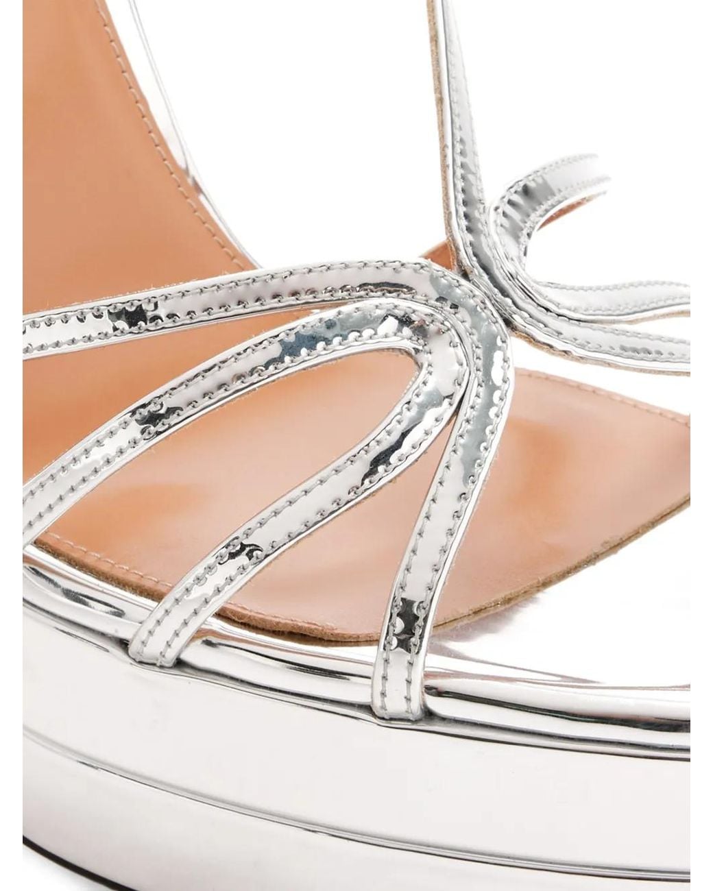 Aquazzura White Strappy Platform Sandals